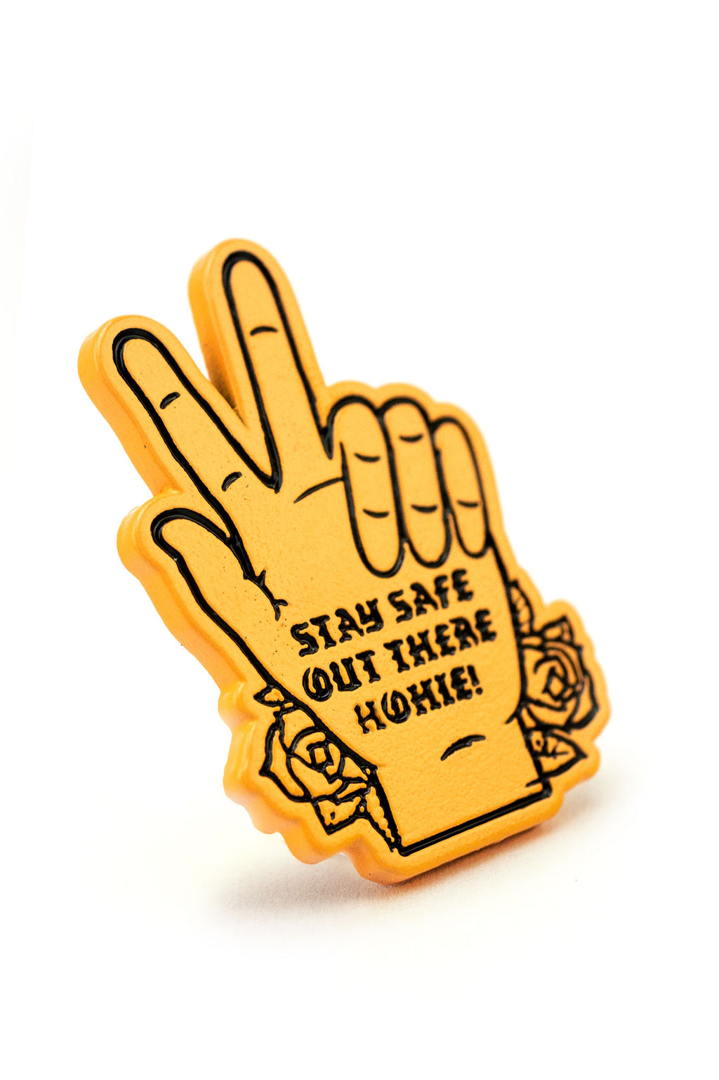 Stay Safe Orange Pin