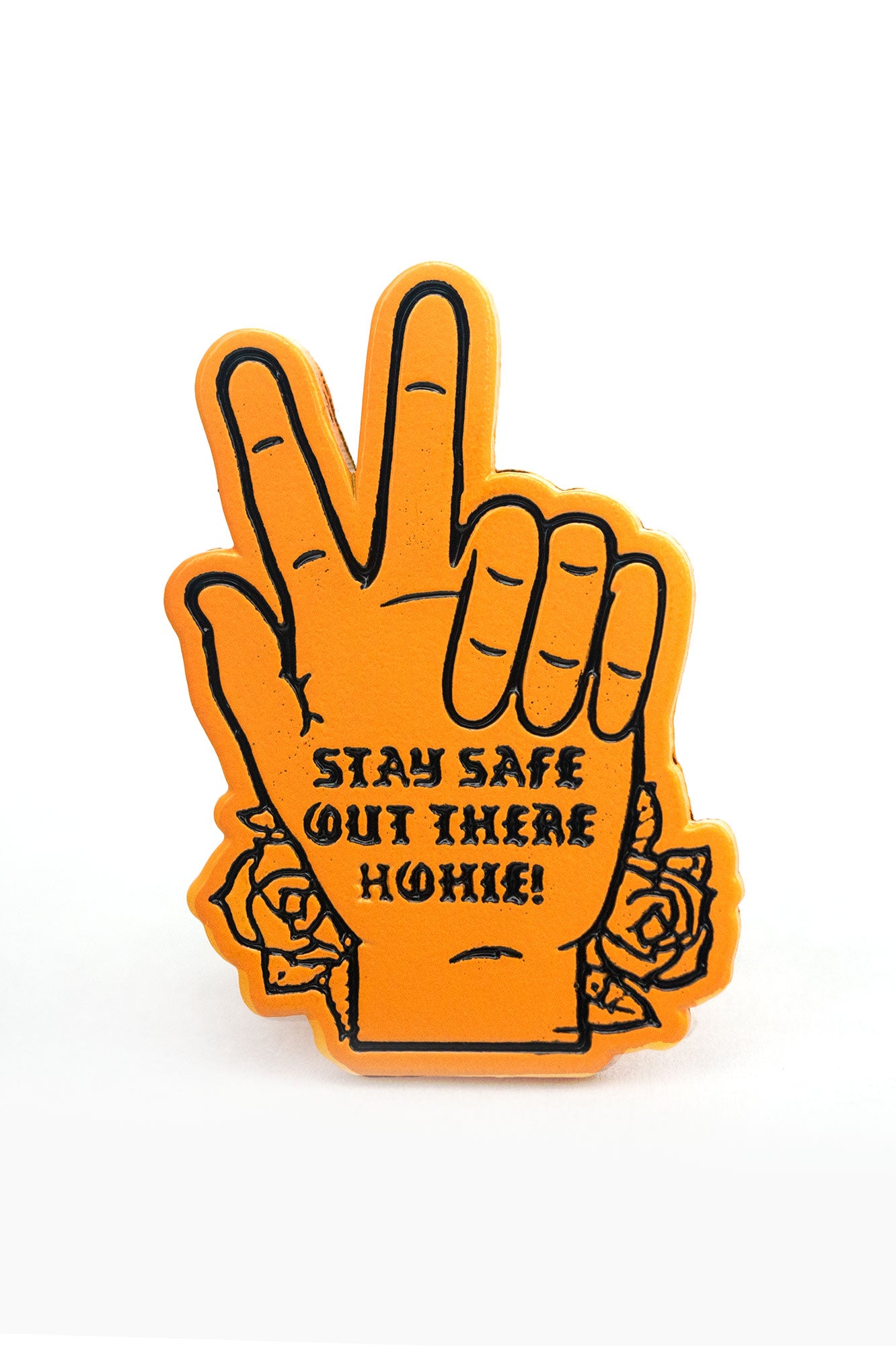 Stay Safe Orange Pin