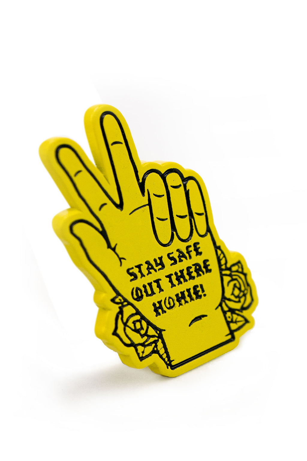 Stay Safe Yellow Pin