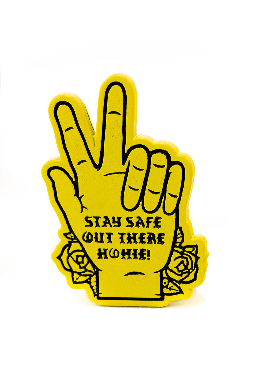 Stay Safe Yellow Pin